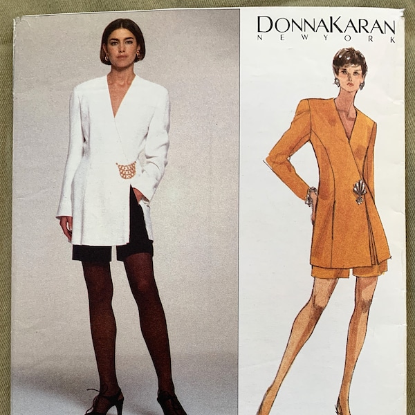 Vintage 1990's Vogue Pattern 2700, American Designer, Donna Karan, Misses' Jacket and Shorts, UNCUT/FF, Size 6-8-10 or 12-14-16