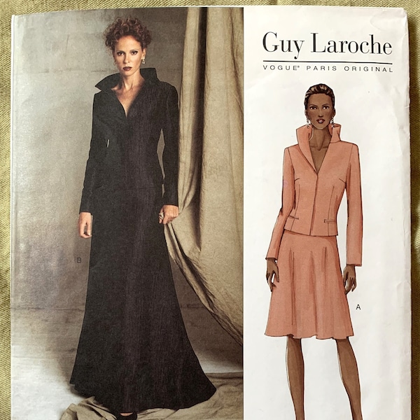 Vintage 2000's Vogue Pattern 2607, Paris Original, Guy Laroche, Misses' Jacket and Skirt, UNCUT/FF, Size 18-20-22