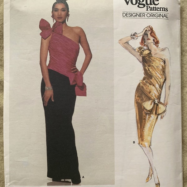 Vintage 1980's Vogue Pattern 1635, Designer Original, Bellville Sassoon, Misses' Dress, UNCUT/FF, Größe 44