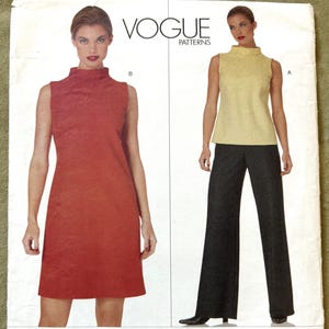 Vestido/blusa/calça vintage Vogue anos 90, Calvin Klein, modelo 2098, Misses&#39;/Misses&#39; Petite, sem cortes, tamanho 6-8-10-12