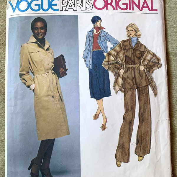 Vintage 1970's Vogue Pattern 1570, Vogue Paris Original, Pierre Balmain, Misses' Top/Dress/Skirt/Pants/Shawl, UNCUT/FF, Size 14