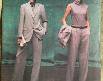 Vintage 2000&#39;s Vogue Pattern 2698, Vogue American Designer, DKNY, Misses&#39; Jacket/Top/Skirt/Pants, UNCUT/FF, Size 12-14-16 or 18-20-22