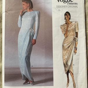 Vintage 1980's Vogue Pattern 1884, Designer Original, Bellville Sassoon, Misses' Dress, UNCUT/FF, Size 12