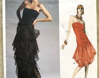 Vintage 1980&#39;s Vogue Pattern 1701, Designer Original, Bellville Sassoon, Misses&#39; Dress, UNCUT/FF, Size 12