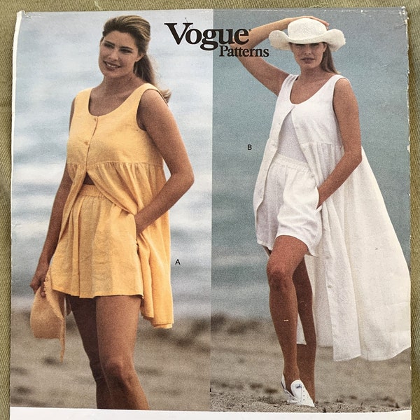 Vintage 1990's Vogue Pattern 2894, American Designer, Donna Karan, Misses' Dress/Shorts/Bodysuit, UNCUT/FF, Size 8-10-12