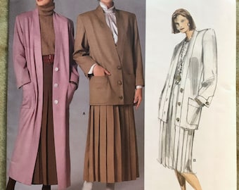 Vintage 1980's Vogue Pattern 1775, Vogue American Designer, Perry Ellis, Misses' Coat/Jacket/Falda, UNCUT/FF, Size 12