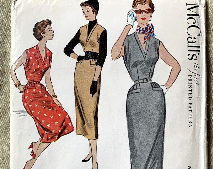 Vintage 1950's Mccall's Printed Pattern 9748, Misses' Dress or Jumper ...