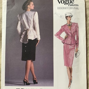 Vintage 1980's Vogue Pattern 1902, Designer Original, Bellville Sassoon, Misses'/Misses' Petite Top and Skirt, UNCUT/FF, Size 12