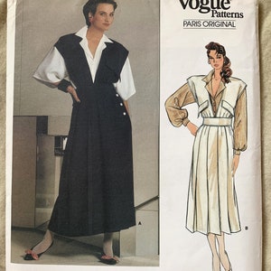 Vintage 1980's Vogue Pattern 1584, Paris Original, Chloe, Misses' Jumper and Blouse, UNCUT/FF, Size 10