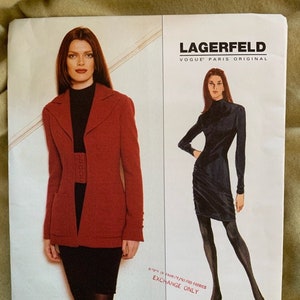 Lagerfeld Vogue Paris Original Pattern 1617, Taglia 6-8-10 UNCUT