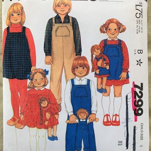 Vintage McCall&#39;s Pattern 7299, Children&#39;s Dress/Jumper/Overalls, CUT, Size 4
