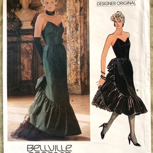 Vintage 1980's Vogue Pattern 1471, Designer Original, Bellville Sassoon, Misses' Dress, UNCUT/FF, Size 10 or Size 12