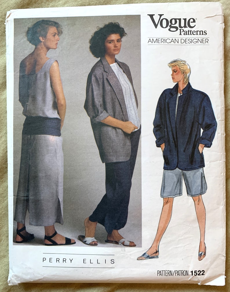 Vintage 1980's Vogue Pattern 1522, American Designer, Perry Ellis ...