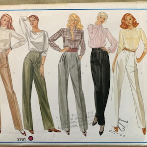 Vintage 1980&#39;s Vogue Pattern 2761, Vogue&#39;s Basic Design, Misses&#39; Pants, UNCUT, Size 10