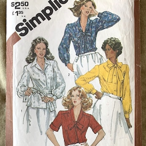 Vintage 1980&#39;s Simplicity Pattern 5387, Misses&#39; Half-Size Blouses, CUT, Size 18.5