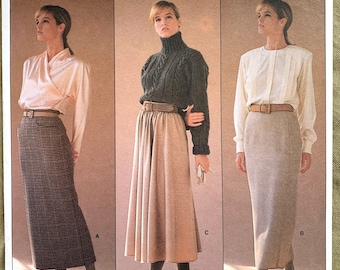 Vintage 1980's Vogue Pattern 1790, American Designer, Calvin Klein, Misses' Skirt, UNCUT/FF, Size 12