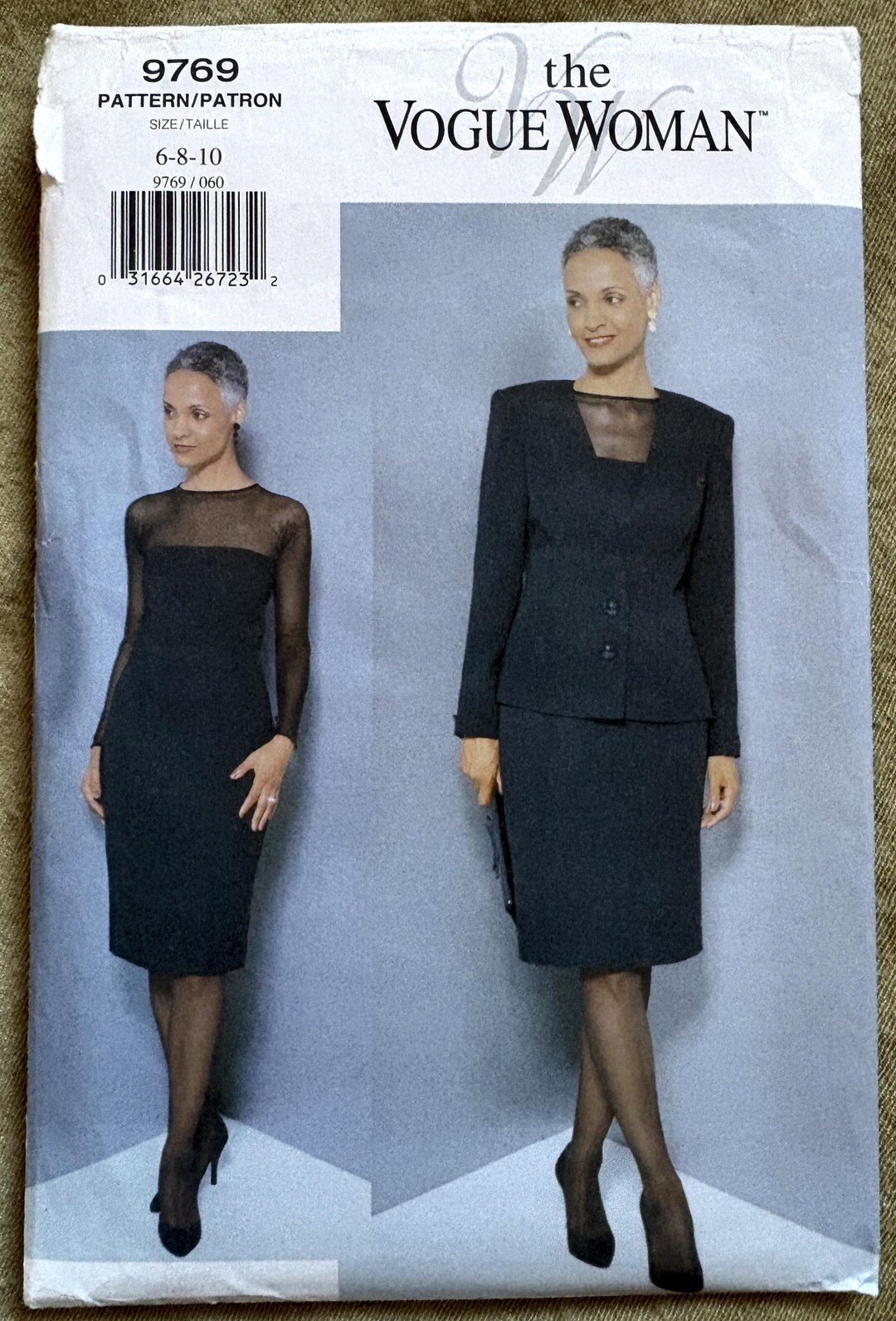 Pattern 9769 Vintage 1990's Vogue Pattern 9769, the Vogue Woman, Misses' Jacket and ...