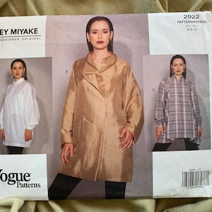 Issey Miyake Vogue Original Pattern 2922, Size 6-8-10, CUT to Size 6