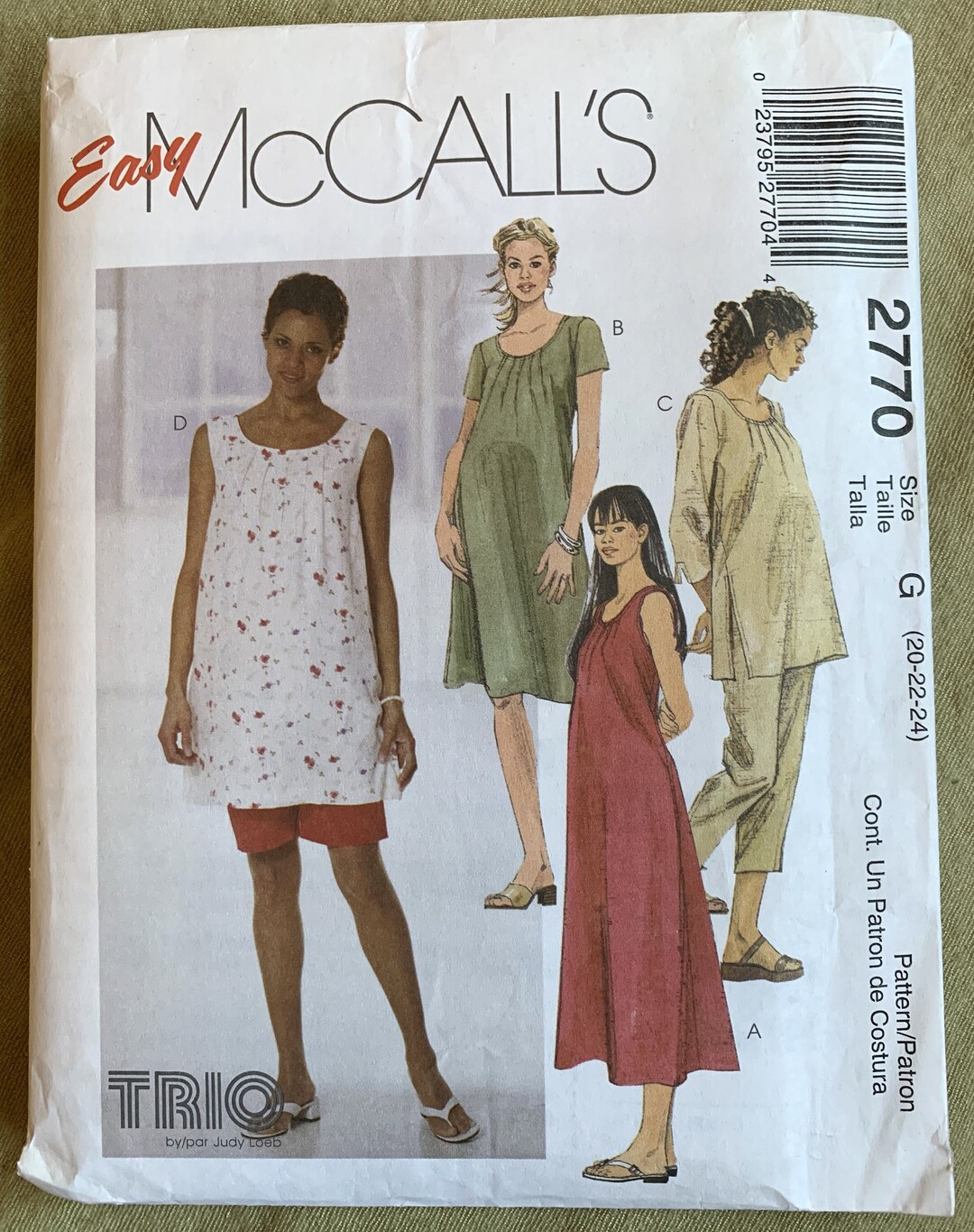 Vintage 2000's Mccall's Pattern 2770, Misses'/misses' Petite Maternity ...