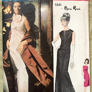 洋書 NINA RICCI 1966 Vintage VOGUE Sewing Pattern B34″ DRESS (2001) Nina