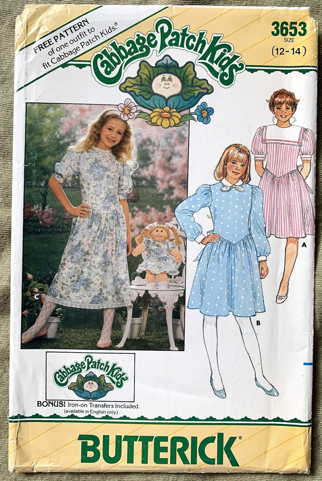 1980's Butterick Child's Set of Jumpersuit, Jumper Dress and Shirt Pattern - Chest 20-22