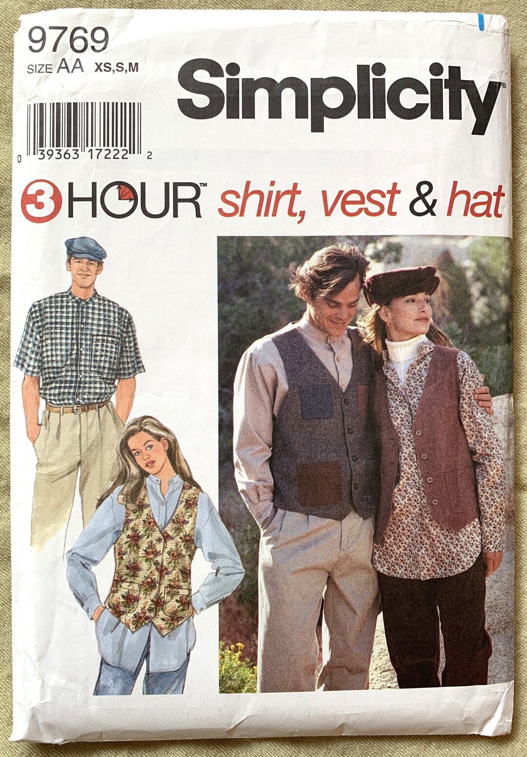 Pattern 9769 Vintage 1990's Simplicity Pattern 9769, Three Hour Pattern, Unisex ...