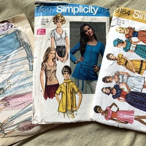 Onvolledige patronen van Simplicity Misses uit de jaren 70