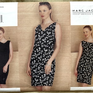 Vintage 1990&#39;s Vogue Pattern 2154, Marc Jacobs, Misses&#39; Dress/Top/Skirt, UNCUT, Size 6-8-10