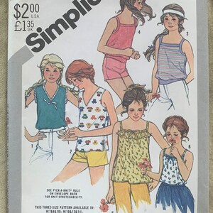 Vintage Simplicity Pattern 5520, One-Yard Tops, Girls&#39; Pullover Tops, UNCUT, Size H (7,8,10)