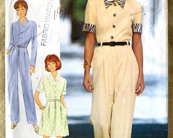 Vintage 1990's Butterick Pattern 4818, Misses' Top/Shorts/Pants, UNCUT, Size 6-8-10 or Size 12-14-16