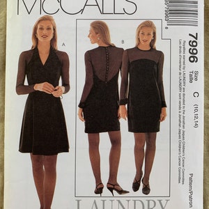 Vintage McCall&#39;s Pattern 7996, Laundry by Shelli Segal, Misses&#39; Dresses, UNCUT, Size C (10,12,14)