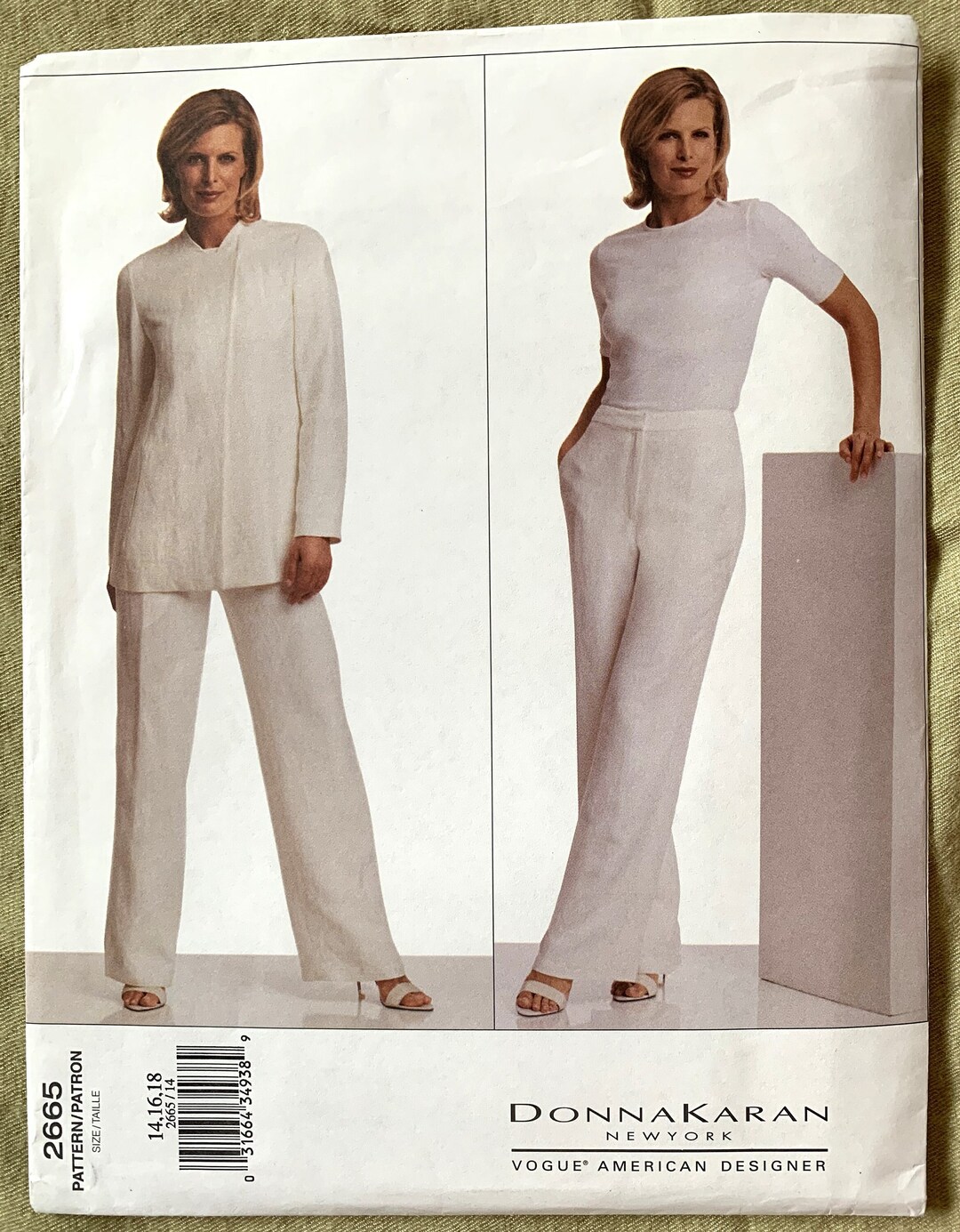 Vintage 2000's Vogue Pattern 2665, American Designer, Donna Vintage 2000's Vogue Pattern 2665, American Designer, Donna