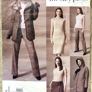 Vintage 2000&#39;s Vogue Pattern 2571, Five Easy Pieces, Misses&#39;/Misses&#39; Petite Jacket/Dress/Top/Skirt/Pants, UNCUT/FF, Size 6-8-10