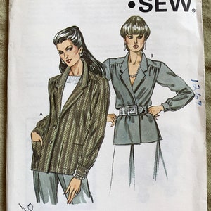 Vintage 1980&#39;s Kwik Sew Pattern 1269/1270, Misses&#39; Jacket, UNCUT/FF, Size 6-8-10-12 or Size 14-16-18-20