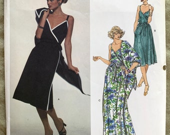 Vintage 1970's Vogue Pattern 1683, Vogue American Designer, Jerry Silverman, Misses' Dress and Shawl, UNCUT/FF, Size 10