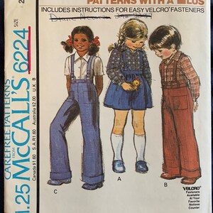 Vintage McCall&#39;s Carefree Pattern 6224, Uncut, Skirt/Shirt/Pants, CHILD Size 2