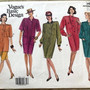 Vintage 1990&#39;s Vogue Pattern 2635, Vogue&#39;s Basic Design, Misses&#39; Dress/Tunic/Skirt, UNCUT/FF, Size 14-16-18