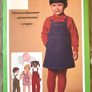 Vintage 1980&#39;s Simplicity Pattern 9722, Child&#39;s Overalls and Jumper, CUT, Size 6