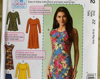 McCall's Pattern M7122, EASY, Learn to Sew for Fun, Size ZZ (Lrg-Xlg-Xxl)