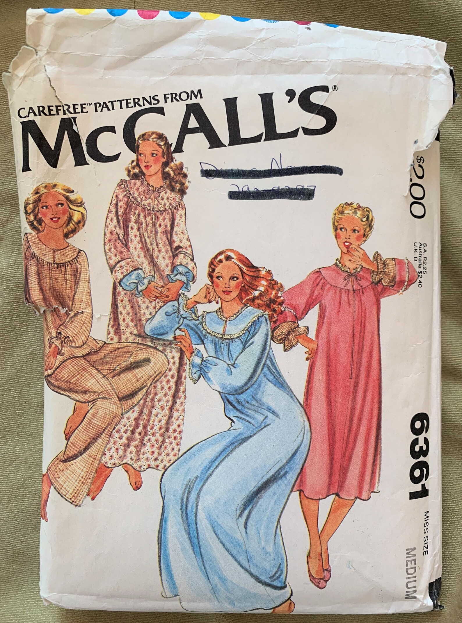 Vintage Carefree Patterns From Mccall's Pattern 6361 Etsy