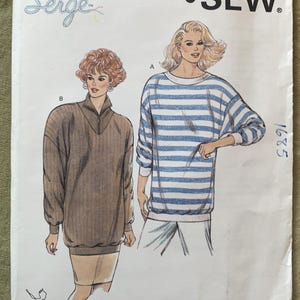 Vintage 1980&#39;s Kwik Sew Pattern 1685, Kwik Serge, Misses&#39; Sweaters, UNCUT/FF, Size XS-S-M-L