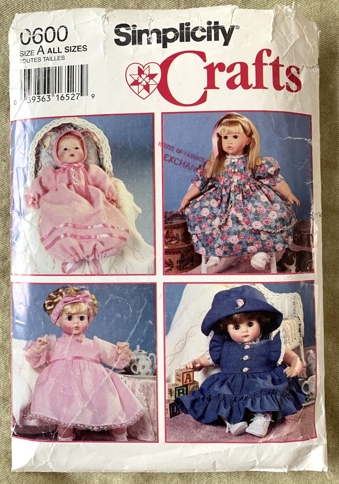 Vintage 1990's Simplicity Crafts Pattern 0600, Design Your Own Doll ...