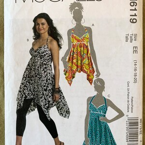 McCall&#39;s Pattern M6119, Made-For-You Pattern, One Easy Pattern, Misses&#39; Top and Tunics, CUT, Size EE (14-16-18-20)