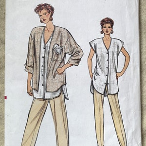 Vintage 1980&#39;s Vogue Pattern 9592, Very Easy Very Vogue, Misses&#39; Jacket/Pants/Top, UNCUT/FF, Size 14-16-18