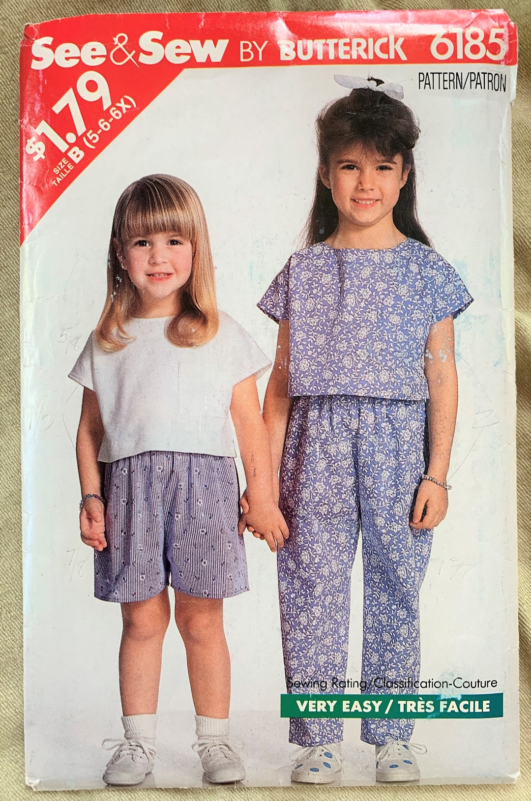 Vintage See and Sew Pattern 6185, CHILDREN'S Top, Pants, Shorts, CUT, Size B 5-6-6X - Etsy Vintage See and Sew Pattern 6185, CHILDREN'S Top, Pants, Shorts, CUT, Size B 5-6-6X - Etsy