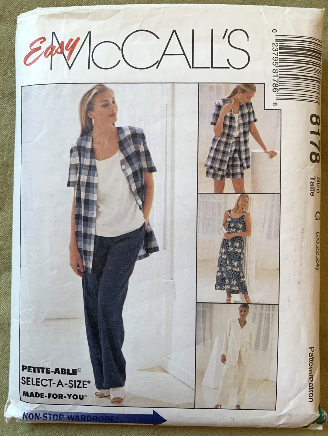 Simplicity Pattern 8178 Vintage 1990's Easy Mccall's Pattern 8178, Misses' Dress/top/jacket ...