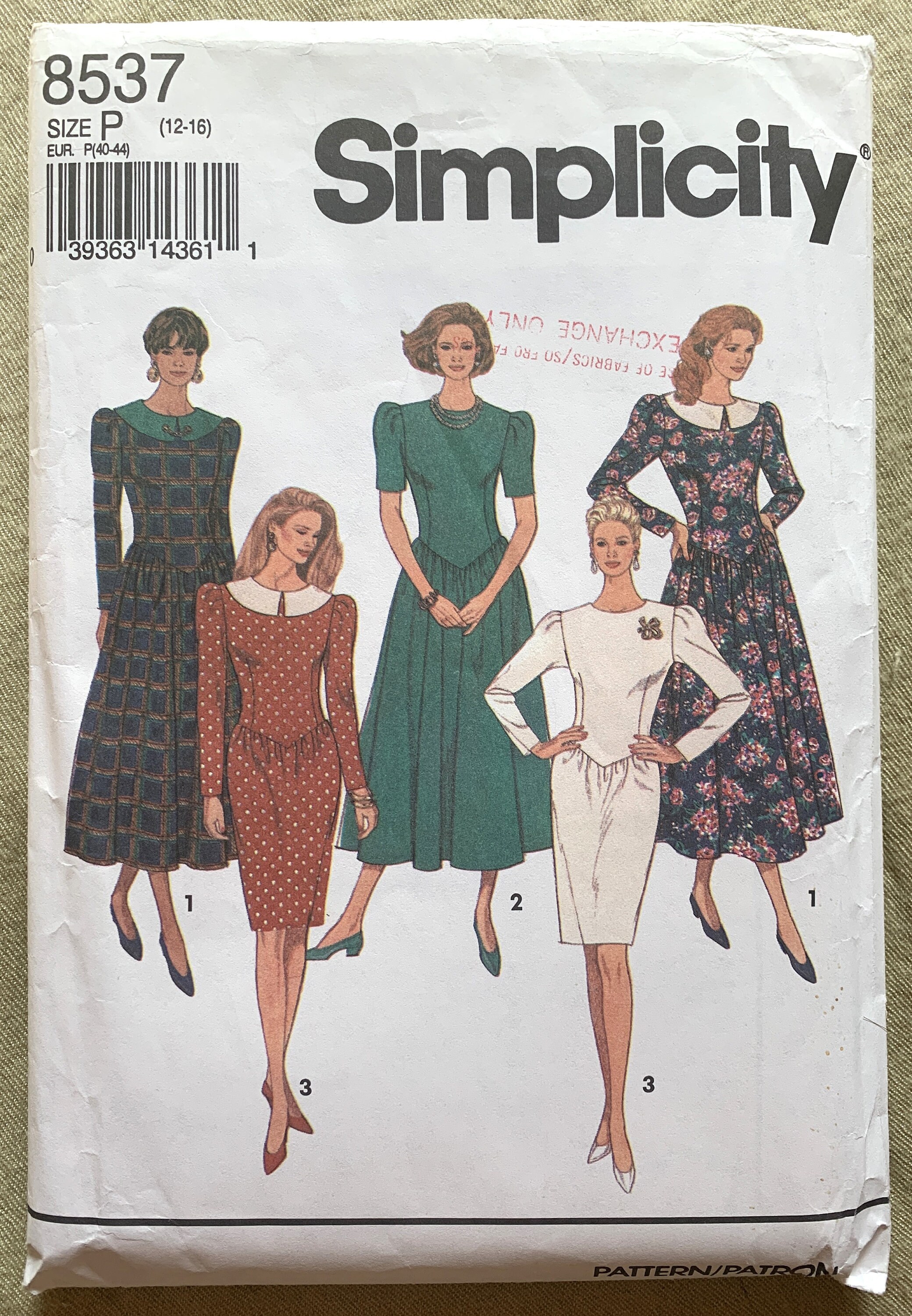 Vintage 1990's Simplicity Pattern 8537, Misses'/misses' Petite