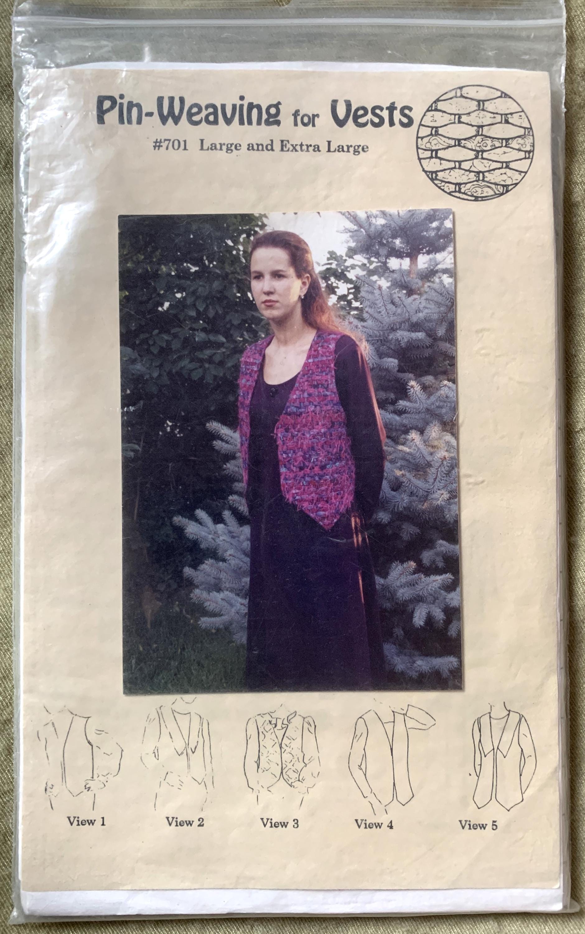 Vintage 1990's Pin-weaving for Vests Pattern #701, Size Large and Extra ...