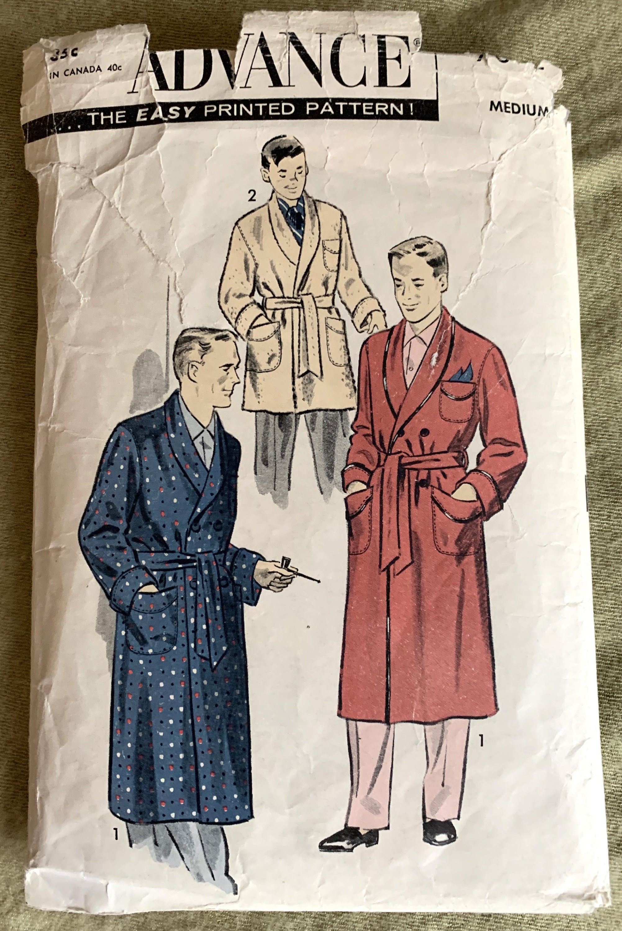 Vintage 1950's Advance Pattern 7872, Men's Robe, CUT, Size Medium (38-40) - Etsy Vintage 1950's Advance Pattern 7872, Men's Robe, CUT, Size Medium (38-40) - Etsy