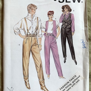 Vintage 1980&#39;s Kwik Sew Pattern 1495/1496, Misses&#39; Vest and Pants, UNCUT/FF, Size 6-8-10-12 or Size 14-16-18-20